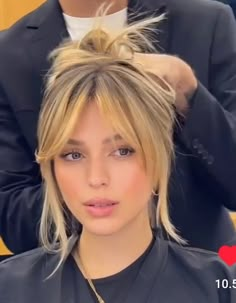 Wispy Bangs Wedding Hair, Haircuts With A Fringe, Haircut Long Fringe, Face Framing Bangs Updo, Parted Fringe Hairstyles, Fringe Bangs With Shoulder Length Hair, Cheek Length Bangs, Long Fine Hair Haircuts Side Part, Bardot Fringe Long Hair