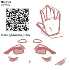 an image of someone's eyes and hand with qr code on them to read