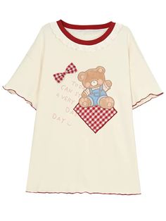 Little Bear Doll Round Neck Loose Tee-ntbhshop Cute Pijamas, Thrift Manifestation, Kawaii Shirt, Cute Core, Kawaii Outfits, Dr Wardrobe, Kawaii Phone, Kawaii Core, Etsy Ideas