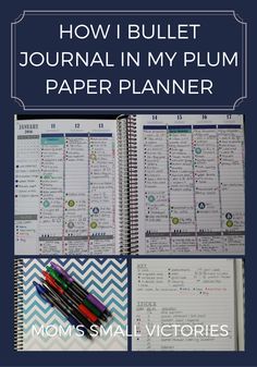 How I Bullet Journal In My Plum Paper Planner to finally achieve planner peace and corrale all the ideas I have to organize my home, family, blog and health. How To Bullet Journal, Plum Planner, Plum Paper Planner, Paper Planner, Blogging Inspiration, Small Victories, Planner Tips, Planner Obsessed, Plum Paper