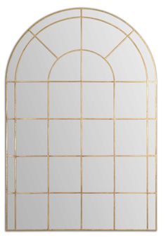 ARCHED WINDOW PANED MIRROR Gold Arch Mirror, Antique Gold Mirror, Uttermost Mirrors, Tuscan Design, Mediterranean Home Decor, Arched Mirror, Arch Mirror, Forging Metal, Tuscan Decorating