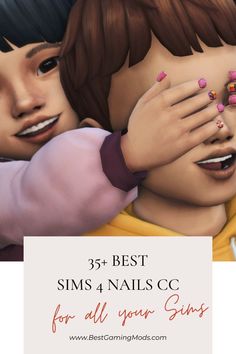 two children covering their eyes with the words best sims 4 nails c for all your skins