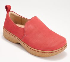 A trending clog style meets uncompromising Alegria comfort in the Orygin slip-on shoe. From the made-to-last microsuede footbed to the slip-resistant outsole, they pad your adventures around town and country with reliable support -- and they look cute with wide-leg styles, crops, and skirts! From Alegria. Clog Style, Clogs Style, Town And Country, Leather Slip Ons, Slip Ons, Slide Sandals, Slip On Shoes, Comfortable Shoes, Clogs