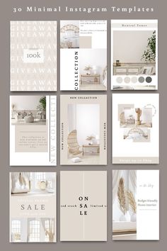 the minimal instagram templates are all in white and beige