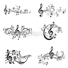 music notes and musical staffs