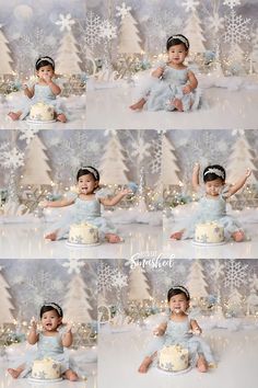 Let's Get Smashed by K Artocin Photography-South Jersey Photographer Cake Smash Photos Winter, Winter Onederland Photoshoot, Winter Onederland Cake Smash, Jersey Cake, Christmas Studio, Onederland Party