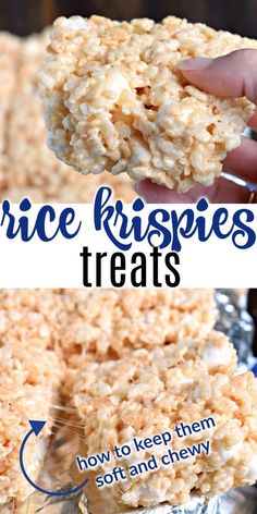 rice krispies treats are the perfect treat for any family to eat and they're delicious