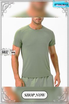 Men's Workout Shirt Running Shirt Short Sleeve Top Athletic Athleisure Spandex Breathable Soft Quick Dry Running Jogging Training Sportswear Activewear Solid Colored Black White Blue Casual Dri-fit Activewear For Workout, Short Sleeve Dri-fit Sportswear, Casual Dri-fit Short Sleeve Activewear, Breathable Stretch Casual T-shirt, Green Athleisure T-shirt For Workout, Sporty Relaxed Fit Shirt In A Specific Color, Sporty Stretch Summer Shirt, Sporty Relaxed Fit Shirt, Casual Stretch Dri-fit Tops