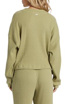 Knit with ribbed stitches from soft, slubbed cotton-blend yarns, this sweater has a casually comfortable fit with a boxy, relaxed silhouette. 19" length (size Medium) Button half placket Crewneck Long sleeves 95% cotton, 5% elastane Machine wash, dry flat Imported Henley Sweater, Fabric Gift Bags, Nordstrom Store, Fabric Gifts, Free Fabric, Billabong, Comfort Fit, Cotton Blend, Nordstrom