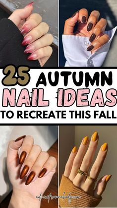 Simple September Nails, Fall Designs Nails, Fall Nails For Short Nails, Girly Fall Nails, Maroon Fall Nails, Fall Themed Nails, Nails For Short Nails, Autumn Nail Ideas