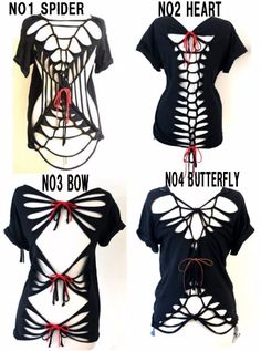 Slitweave Outfit, How To Make A Ripped Shirt, Clothe Hack, Cut Up Shirts Diy, Diy Y2k Shirt, Goth T Shirt Diy, Cut Shirts Ideas, Alt Shirt Designs Diy, Diy Goth Shirt