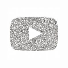 an image of a play button made out of silver glitters on a white background