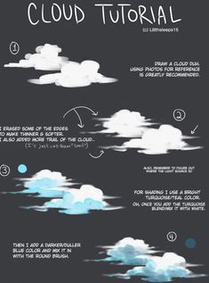 some clouds that are in the sky with different types of clouds on them and how to use