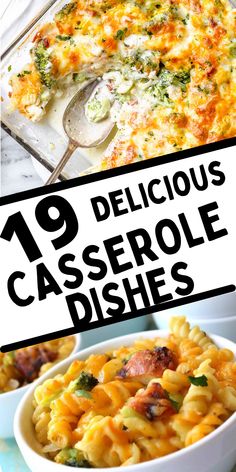 casserole dishes with text overlay that reads 19 delicious casserole dishes