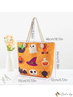 Bird in Bag - Simple Elegant Shopping Tote Bag Ghost Pumpkin, Pumpkin Print, Shopping Tote Bag, Halloween Skull, Diy Supplies, Shoulder Tote Bag, Shopping Tote, Bag Bag, Bird In Bag