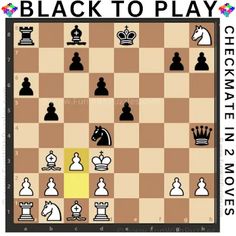 the black to play chess game is shown in this graphic style, with pieces on each side