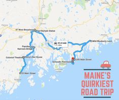 the maine's quirkyest road trip map shows where to go and what to see