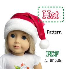 doll clothes for christmas, hat cap for doll hat pattern for a doll 18 inches tall Christmas Hat Pattern | Pattern for an 18 inch doll in PDF format. The doll's clothing pattern is in English, but can be understood in any language. Fits dolls 18" tall (45-50cm), head size 11-12" (28-30cm) The difficulty of sewing is simple. 1 page in 1 PDF file. The pattern is given in actual size with allowances for sewing. Print scale 100%. Attention!! upon purchase you only receive a pattern for downloading For your convenience, you can use the video tutorial on sewing at this link (YouTube) * Hat - a cap for a doll https://youtu.be/bGIQCvdWmVc?si=AcmPJgYYA--3LOk3 Any fabrics (velor, velvet, cotton, fur), and a sewing machine. The PDF downloads automatically! You can download this pattern immediately af Chrustmas Fabric Hat, Gmone Santa Hat, Free Trapper Hat Patterns For Dolls, Doll Hat Pattern, Clothes For Christmas, Christmas Hat Pattern, Minature Santa Hats, 1/12 Scale Dolls Hat Tutorials, Santa Hat Pattern