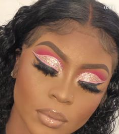 Hot Hairstyles, Flawless Face Makeup, Pink Glamour, Glitter Shadow, Shadow Makeup, Face Girl