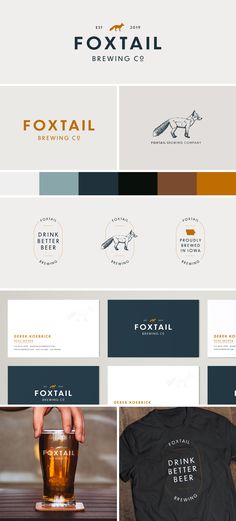 the foxtail brewing company logo and branding design