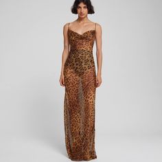 Nwot Rat & Boa Leopard Print Maxi Dress -Brown, Tan, Leopard, Cheetah Print -Sheer Fabric -Silk Blend -Adjustable Straps -Cowl At The Front -Back Keyhole With Self Tie -Delicate Item -Size Xs From The Site: Full Of Spirit And Wild At Heart, Valentina Is The Dress Everyone Wants. An Icon Since Day One, This Sexy, Grungy, Leopard-Print Dream Embodies The Mercurial Spirit Of Rat & Boa We Can’t Get Enough Of Her. All Our Prints Are Exclusive And Unique To Rat & Boa. Our Valentina Dress Has Been Engi Valentina Dress, Cowl Neck Maxi Dress, Rat And Boa, Leopard Print Maxi Dress, Dress Hire, Wild At Heart, Maxi Dress Pattern, Bodycon Maxi Dresses, Sheer Fabrics