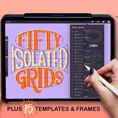 Procreate Lettering Template Grids Lettering Templates, Calligraphy Templates, Ipad Lettering Procreate, Letter Composition, Lettering Procreate, Free Procreate Brushes, Unique Lettering, Decision Fatigue