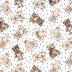 a pattern with teddy bears and polka dots