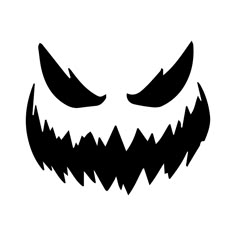 a black and white halloween pumpkin face