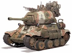 an image of a tank that is painted in camouflage