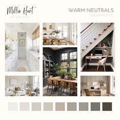 the interior color palette is warm neutrals