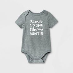 Auntie Baby Clothes, Auntie Baby, Aunt Shirts, Cat And Jack, Print Bodysuit, Tummy Time, Short Sleeve Bodysuit