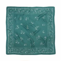 Elevate your style with our Teal Green Silk Scarf Bandana. Made from luxurious mulberry silk, this versatile accessory can be worn as a head scarf, bandana, neckerchief or even a headband adding a touch of elegance to your outfits. The beautiful and delicate floral print showcases a touch of bohemian flair, perfect for embracing a hippie boho style. With a square shape and a size of 70x70cm, it offers versatility in styling options. Whether you're looking to achieve a chic look or express your b Bandana Neck Scarf, Green Bandana, Teal Scarf, Green Silk Scarf, Silk Headscarf, Scarf Bandana, Neck Scarf, Silk Twill, Green Silk