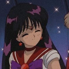 an anime character with long black hair wearing a red and white dress, holding a heart shaped object in her right hand