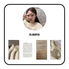 an advertisement for jadya clothing with the image of a woman's sweater