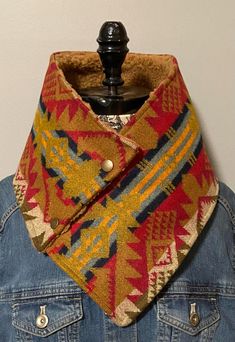 These cowls are made with Pendleton® fabric, antique brass snaps and lined with sherpa. Measurements are 7 inches by 32 inches. Pendleton Fabric, Wool Cowl, Scarf Wrap, Antique Brass, Scarf Accessory, Art Collection, Accessory Gift, Electronic Accessories, Brass