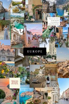 a collage of photos with the words europe