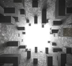 an abstract photo with cubes in the middle