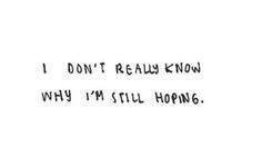 the words i don't really know why i'm still hoping