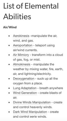 the list of elements in an air / wind application for windows and macosk