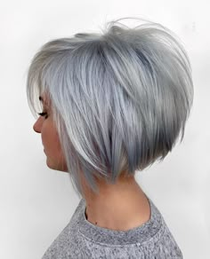 Bob Hair Color, Short Shag Haircuts, Silver Hair Color, Grey Hair Color