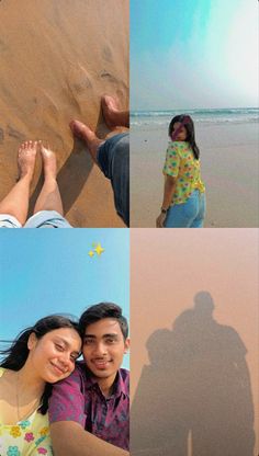 Couple beach day story ideas Beach Selfie Ideas For Couples, Beach Picture Couple Ideas, Goa Photography Ideas Beach Couple, Beach Aesthetic Layout, Creative Beach Pictures Couples, Couple Layout Instagram, Beach Boyfriend Pictures, Layout For Couples, Beach Snapchat Stories