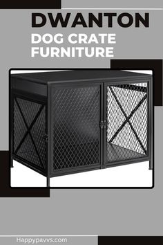 an advertisement for a dog crate with the words, dyanton dog crate furniture