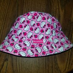 Adotable Hello Kitty Little Girls Bucket Hat / Sun Hat. Adorned With Hello Kitty And Apples Pattern. Hat Measures Approximately 19 Inches Around (Circumference) And Approximately 6 Inches From Top To Brim Of Hat. 100% Cotton And Machine Washable. Nwot. Cute Spring Hats, Cute Cotton Brimmed Sun Hat, Cute Brimmed Cotton Sun Hat, Cute Fitted Cotton Hats, Cute Adjustable Cotton Sun Hat, Cute Bucket Hat With Curved Brim, Pink Hat One Size Fits Most For Playtime, Cute Cap Style Sun Hat For Playtime, Cute Multicolor Cotton Hats