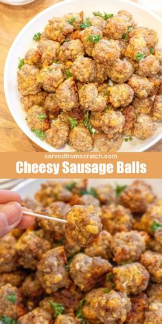 A Southern classic! Our Cheesy Sausage Balls are an easy, no-fuss, cheesy, and delicious meatball appetizer that makes a perfect one-bite snack for any party or gathering.