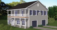 this is an artist's rendering of a two story house