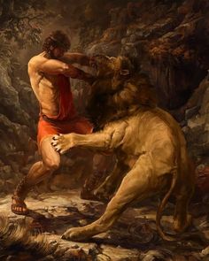 Nemean Lion, Biblical Artwork, Greek Paintings, Istoria Artei, Rennaissance Art, Greek Mythology Art, 다크 판타지, Wallpaper Animes, Biblical Art