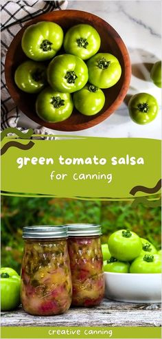 Preserve your green tomatoes with this green tomato salsa for canning recipe. This homemade salsa verde uses green tomatoes, red onions, cilantro, hot peppers, and lime juice to create a vibrant and tasty salsa, perfect for all your Mexican dishes. Find more green tomato recipes, preserving green tomatoes, green salsa recipes, and Canning Hot Peppers at creativecanning.com. Tomato Recipes For Canning, Tomato Uses, Green Tomato Jam Recipe, Green Tomato Jam, Canning Green Tomatoes, Green Tomato Relish, Canning Tomatoes Recipes