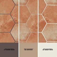 the different shades of tile are shown in this color scheme, including brown and beige