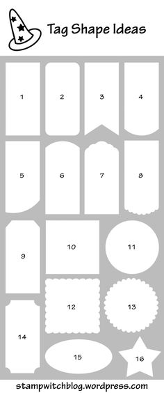 the printable tag shape idea sheet for crafting, sewing and other craftstuffs