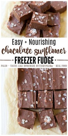 easy and nourishing chocolate sunflower freezer fudge is the perfect treat